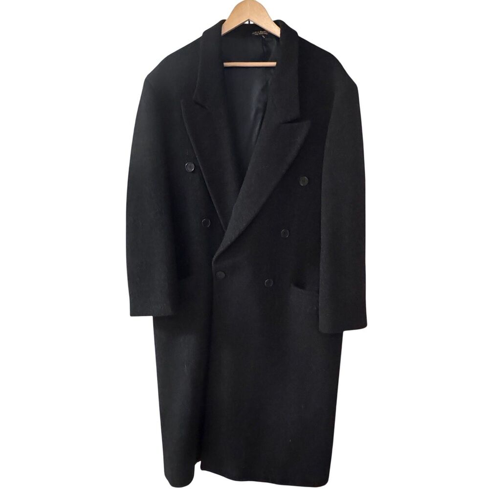 Vtg Christian Aujard Paris New York Wool Overcoat Double Breasted Yugoslavia L